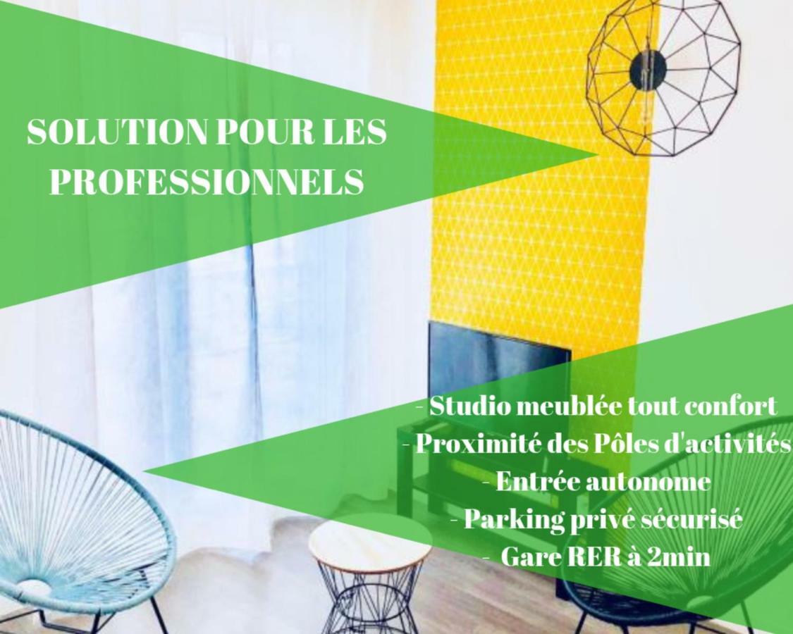 Btobed - Location Professionnelle - Studio Confort Parking Gratuit Villepinte - Proche Parc Des Expositions Et Aeroport Cdg Luaran gambar